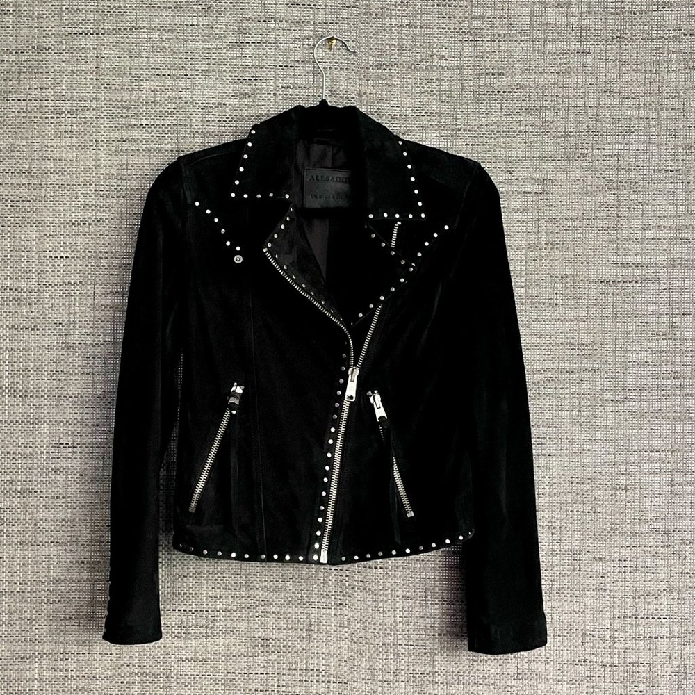 SOLD AllSaints Dalby Western Suede Biker Jacket Size 4 [Originally $529]